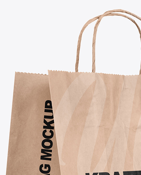 Kraft Paper Shopping Bag Mockup In Bag Sack Mockups On Yellow Images Object Mockups