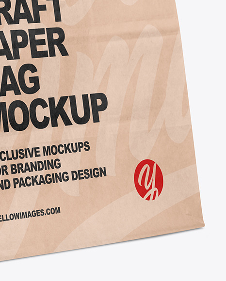 Download Kraft Paper Shopping Bag Mockup In Bag Sack Mockups On Yellow Images Object Mockups