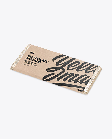 Download Chocolate Bar In Kraft Packaging Mockup In Packaging Mockups On Yellow Images Object Mockups