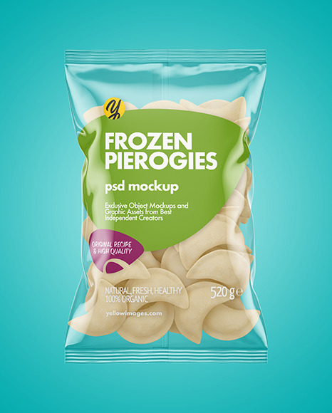 Plastic Bag With Frozen Pierogies Mockup PSD #2