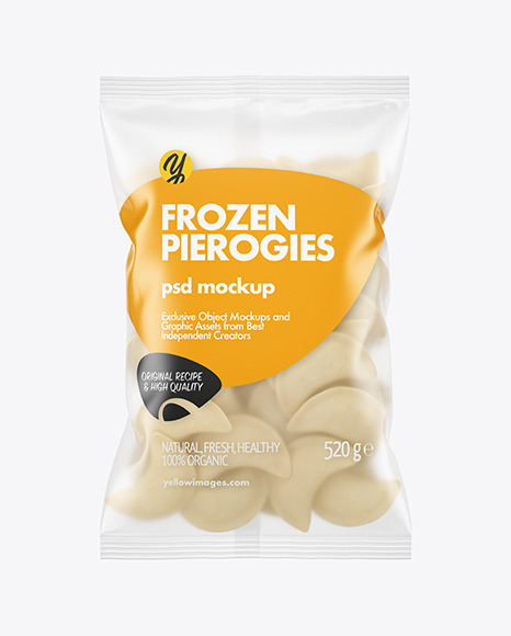 Matte Plastic Bag With Frozen Pierogies Mockup PSD #2