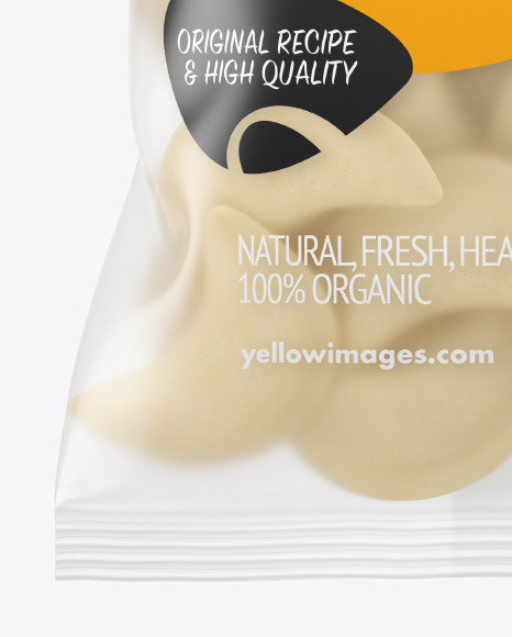 Download Matte Plastic Bag With Frozen Pierogies Mockup In Bag Sack Mockups On Yellow Images Object Mockups