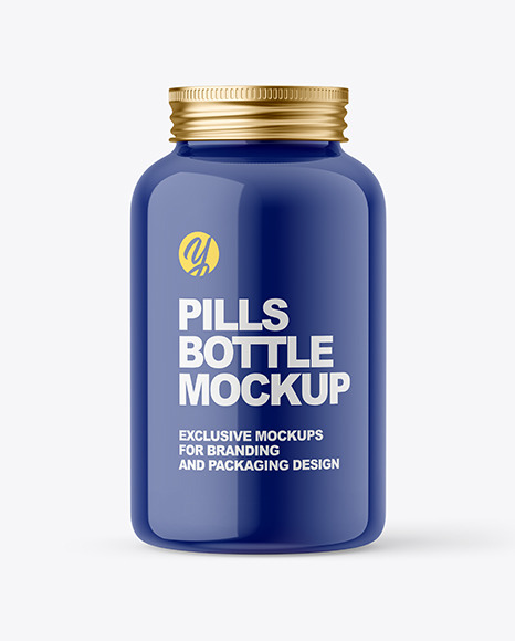 Glossy Pills Bottle Mockup PSD #4