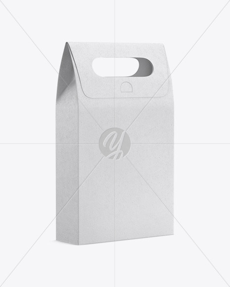 Paper Bag With A Window Mockup In Bag Sack Mockups On Yellow Images Object Mockups