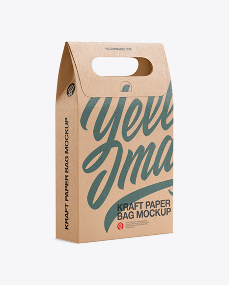 Kraft Paper Bag Mockup In Bag Sack Mockups On Yellow Images Object Mockups