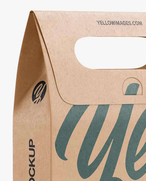 Kraft Paper Bag Mockup In Bag Sack Mockups On Yellow Images Object Mockups