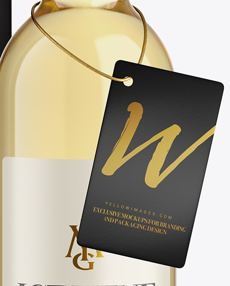 Download Clear Glass White Wine Bottle With Box Mockup In Bottle Mockups On Yellow Images Object Mockups