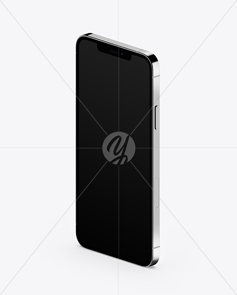 Download Apple iPhone 12 Pro Max Silver Mockup - Half Side View in ...