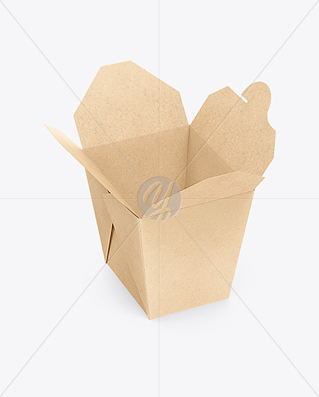 Opened Kraft Paper Noodles Box Mockup PSD #1