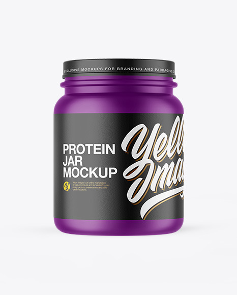 Download Matte Plastic Protein Jar Mockup In Jar Mockups On Yellow Images Object Mockups