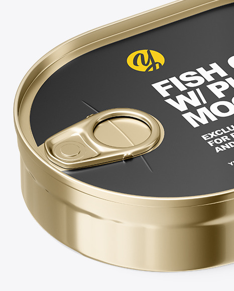 Metallic Fish Can W  Pull Tab Mockup PSD #1