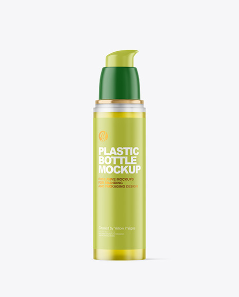 Frosted Color Liquid Cosmetic Bottle Mockup on Yellow Images Object Mockups