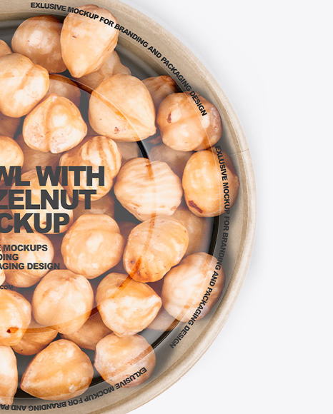Paper Bowl With Hazelnut Mockup PSD #6