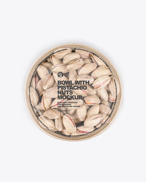 Paper Bowl With Pistachio Nuts Mockup PSD #1