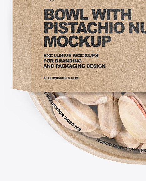 Paper Bowl With Pistachio Nuts Mockup PSD #6
