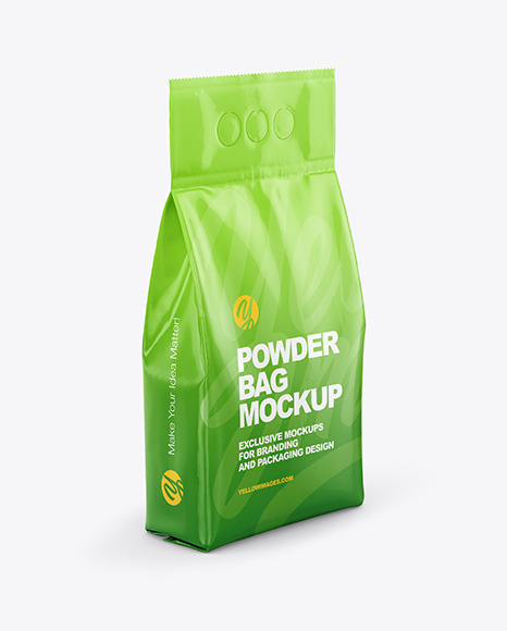 Glossy Powder Bag Mockup   Half Side View PSD #4