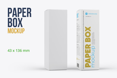 Download Paper Box Mockup 43x92mm In Packaging Mockups On Yellow Images Creative Store