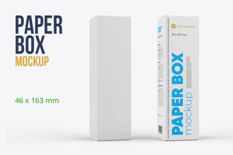 Download Paper Box Mockup 46x163mm In Packaging Mockups On Yellow Images Creative Store