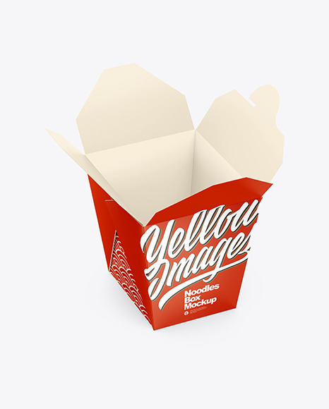 Download Opened Matte Paper Noodles Box Mockup In Box Mockups On Yellow Images Object Mockups