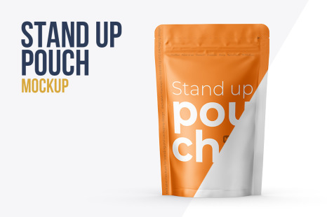 Download Zipper Stand Up Pouch Mockup Front View In Packaging Mockups On Yellow Images Creative Store