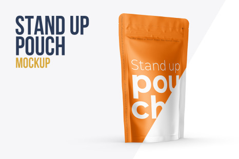 Download Square Zipper Stand Up Pouch Mockup Top View In Packaging Mockups On Yellow Images Creative Store