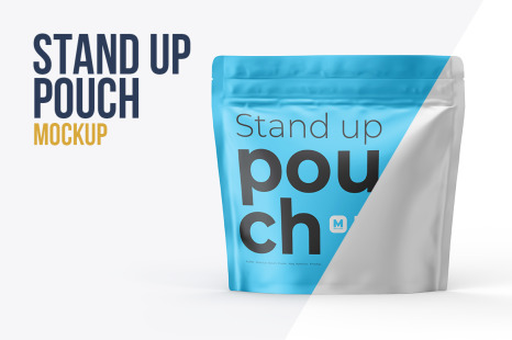 Download Square Zipper Stand Up Pouch Mockup Front View In Packaging Mockups On Yellow Images Creative Store