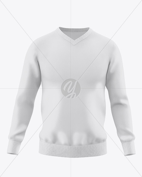 Download Men S V Neck Sweatshirt Mockup Front View In Apparel Mockups On Yellow Images Object Mockups