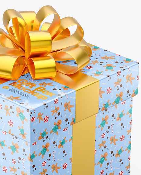 Download Glossy Gift Box Mockup In Box Mockups On Yellow Images Object Mockups