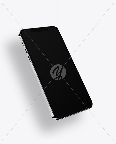 Apple iPhone 12 Pro Max Silver Mockup PSD #1