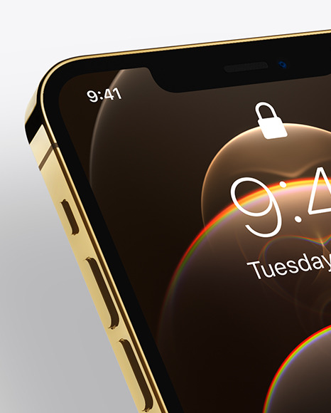 Download Apple iPhone 12 Pro Max Gold Mockup in Device Mockups on ...