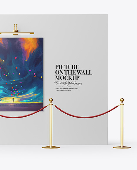 Canvas Picture on the Wall Mockup PSD #2