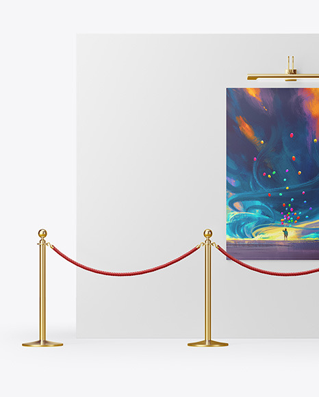 Canvas Picture on the Wall Mockup PSD #1