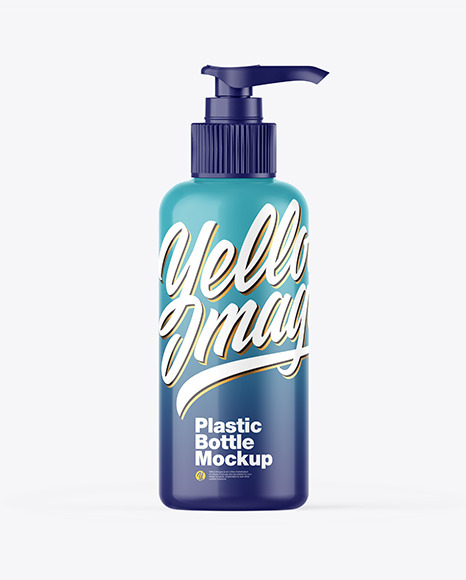 Glossy Sanitizer Bottle w/ Closed Pump Mockup