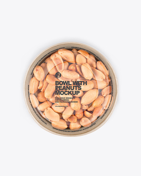 Paper Bowl With Peanuts Mockup PSD #2