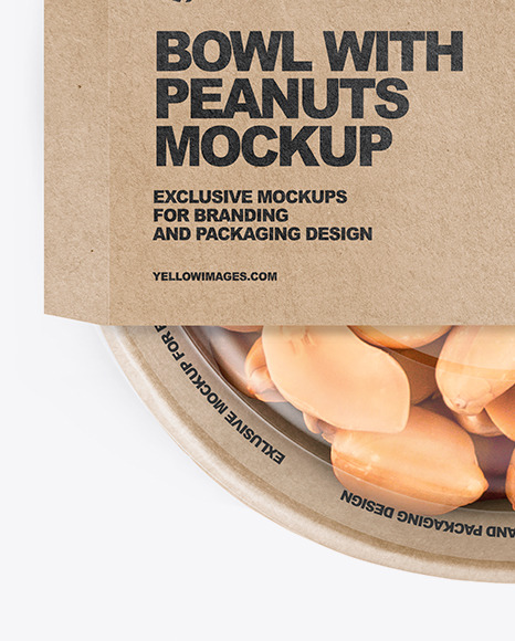 Paper Bowl With Peanuts Mockup PSD #1