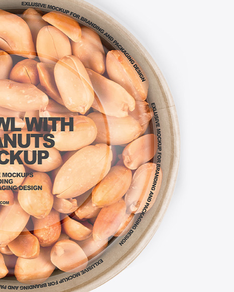 Paper Bowl With Peanuts Mockup PSD #6