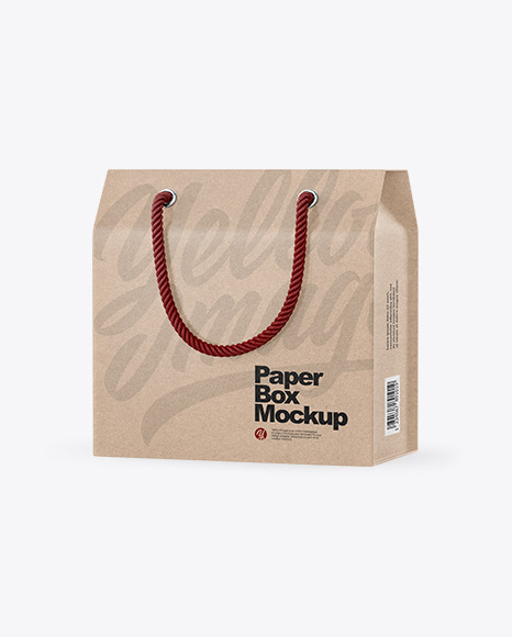 Kraft Paper Box with Handles Mockup PSD #2