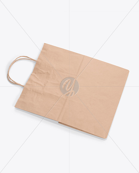 Download Kraft Paper Shopping Bag Mockup In Bag Sack Mockups On Yellow Images Object Mockups