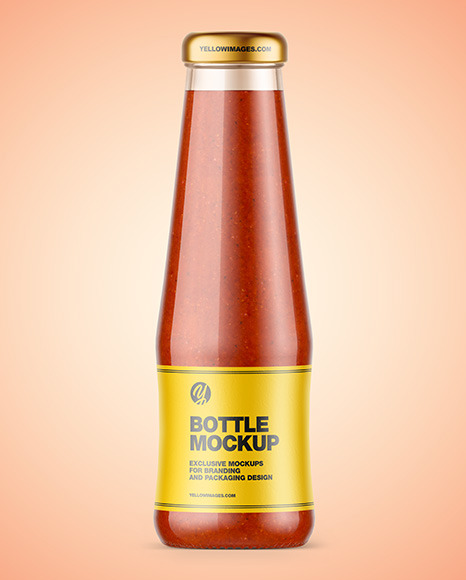 Red Hot Sauce Bottle Mockup PSD #2