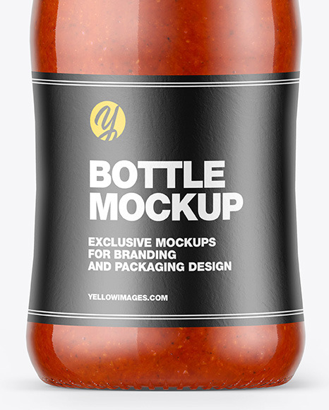 Red Hot Sauce Bottle Mockup PSD #7