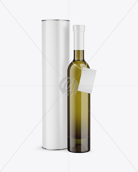 Download Clear Glass White Wine Bottle With Tube Mockup In Bottle Mockups On Yellow Images Object Mockups