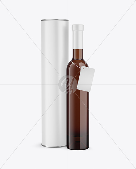 Download Amber Glass Red Wine Bottle With Tube Mockup In Bottle Mockups On Yellow Images Object Mockups