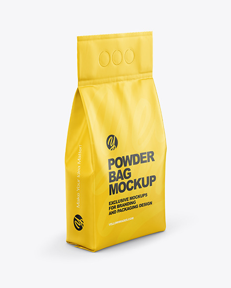 Download Matte Powder Bag Mockup In Bag Sack Mockups On Yellow Images Object Mockups