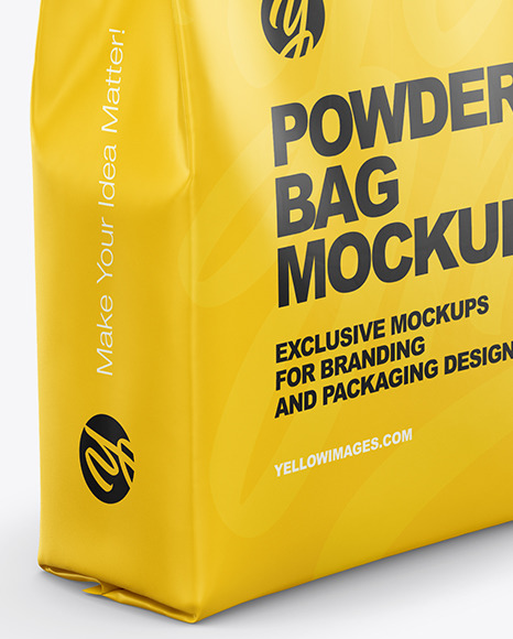 Download Matte Powder Bag Mockup In Bag Sack Mockups On Yellow Images Object Mockups