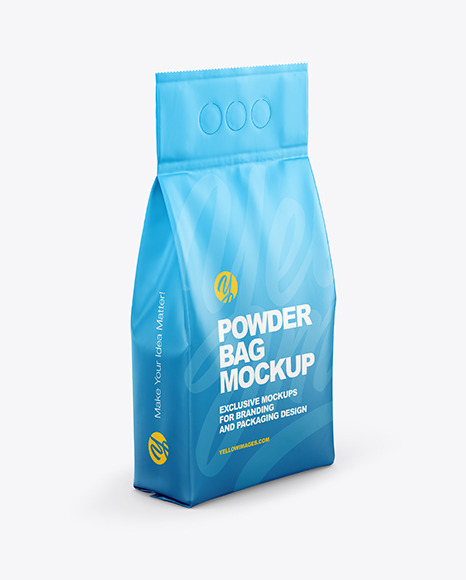 Download Matte Powder Bag Mockup In Bag Sack Mockups On Yellow Images Object Mockups