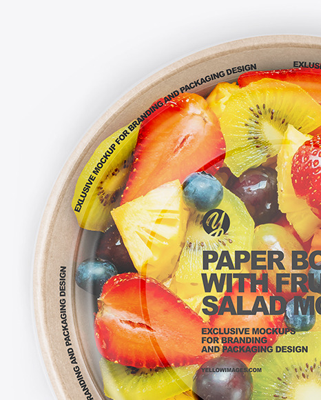 Paper Bowl with Fruit Salad Mockup PSD #5