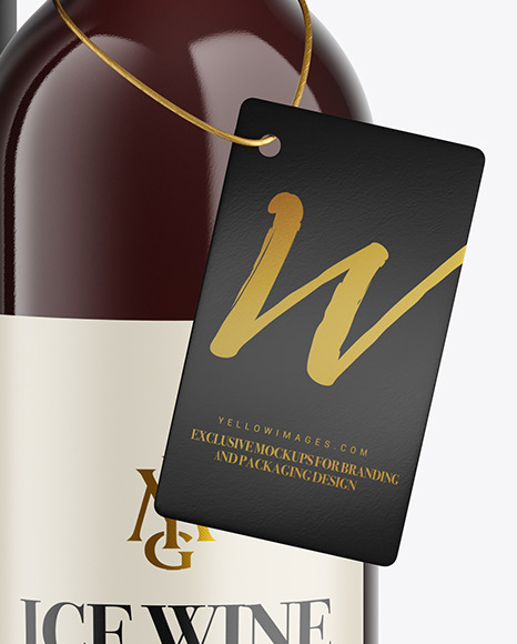 Download Amber Glass Red Wine Bottle With Tube Mockup In Bottle Mockups On Yellow Images Object Mockups