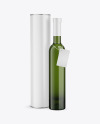 Green Glass White Wine Bottle With Tube Mockup