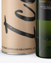Green Glass White Wine Bottle With Tube Mockup
