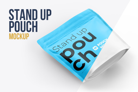 Download Zipper Stand Up Pouch Mockup Front View In Packaging Mockups On Yellow Images Creative Store